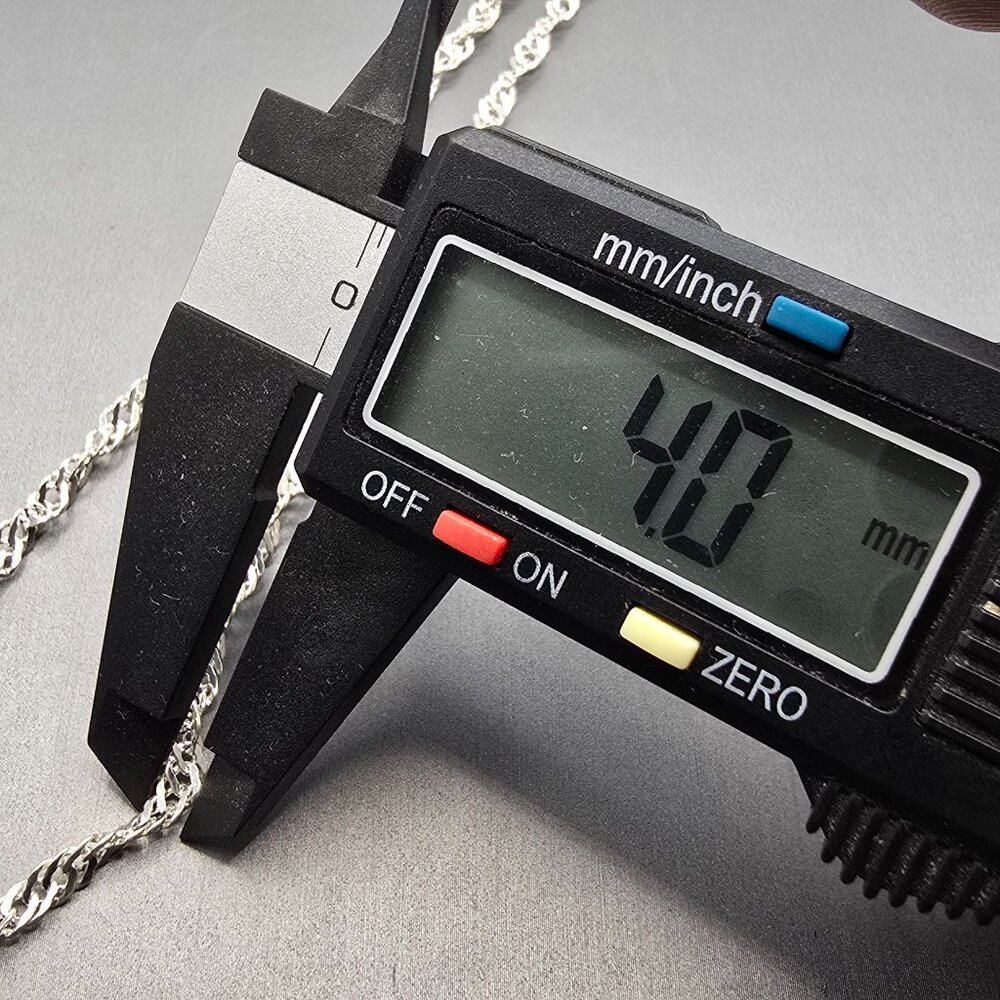 VTG Sterling Silver Twisted Link Chain Necklace 24" Diamond Cut Signed BB Italy - Picture 7 of 9